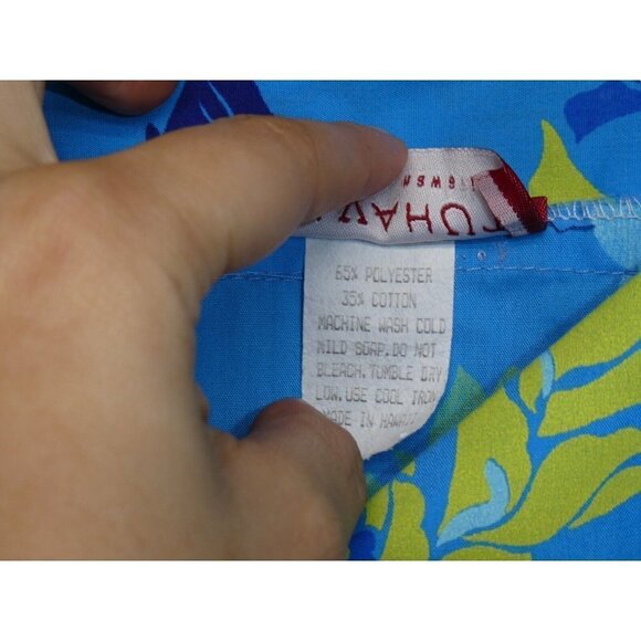 VTG Lava Hut Hawaiian Dress Size Small Blue Hibiscus Ruffle MuuMuu Aloha Luau - Picture 4 of 10